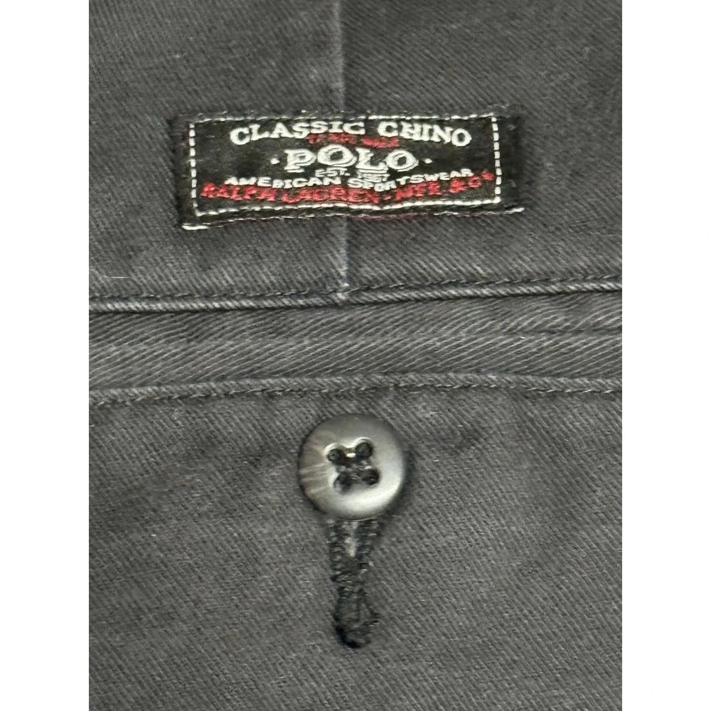 Polo Ralph Lauren Men Hammond Pant 35x33 Relaxed Double Pleated Chino Charcoal